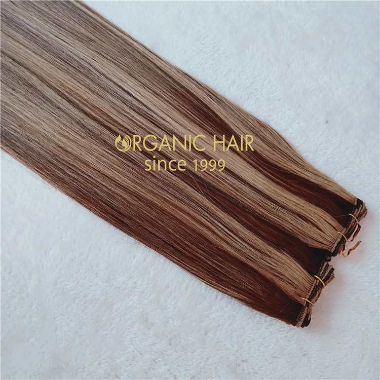 Piano color full cuticle hand tied weft  C47